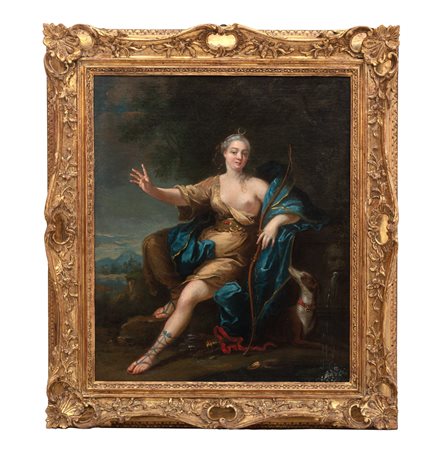 Scuola francese, secolo XVIII - Ritratto di gentildonna in veste di Diana