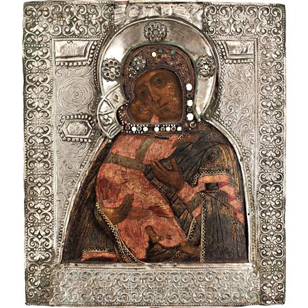 Icona russa raffigurante “SS Madre di Dio della Tenerezza di Vladimir’ ”