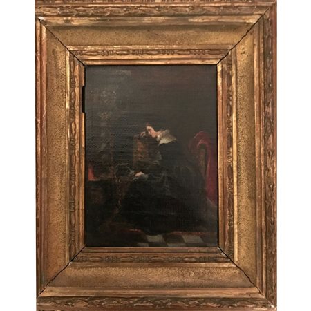 XIX° sec. - Scena d'interno con figura femminile