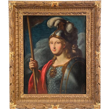 Dipinto del XVI° secolo, Scuola Lombardo-Veneta, raffigurante “Minerva (Atena)”