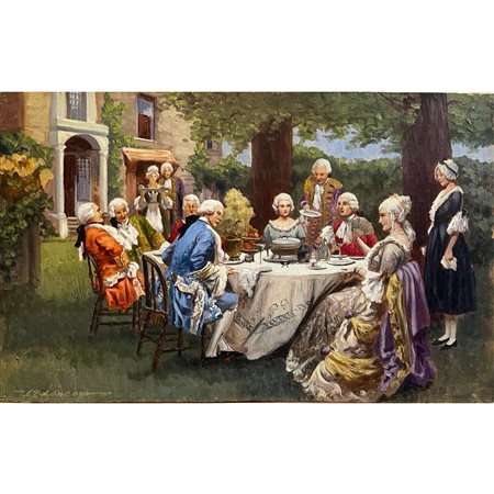 Fine XIX° - inizio XX° sec., B. Longoni, Luigi XVI° e Madame de Pompadour