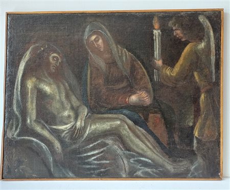 Bottega di Luca Cambiaso - Deposizione - Olio su tela cm.51x66 - XVI secolo -...