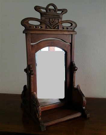 Specchio basculante da mobile Liberty in legno di noce cm.