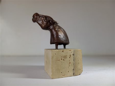 BRUNO CASSINARI (1912-1992) - Testa di cavallo - Scultura in bronzo su base...