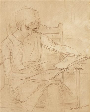 PIO SEMEGHINI (Quistello, 1878 - Verona, 1964): Ritratto di ragazza