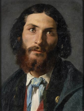 ANDREA CEFALY (Cortale, 1827 - 1907): Ritratto di giovane patriota (o studio)
