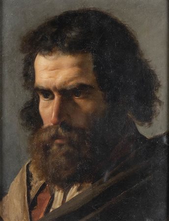 ANDREA CEFALY (Cortale, 1827 - 1907): Ritratto di uomo barbuto (o studio)