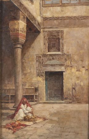 ANTONIO PICCINNI (Trani, 1846 - Roma, 1920)
: Cortile orientale