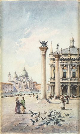 EMANUELE BRUGNOLI (Bologna, 1859 - Venezia, 1944): Piazza San Marco a Venezia