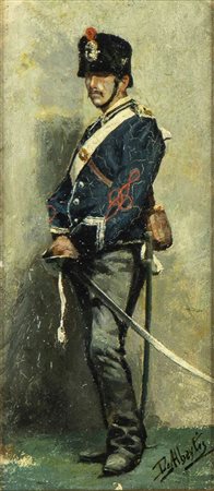 SEBASTIANO DE ALBERTIS (Milano, 1828 - 1897): Soldato piemontese