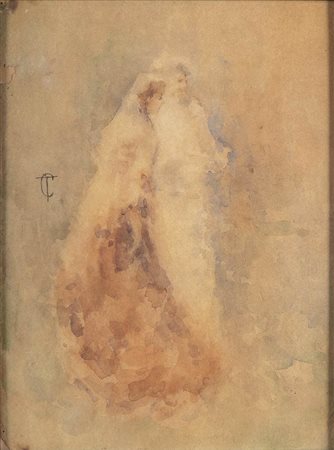 TRANQUILLO CREMONA (Pavia, 1837 - Milano, 1878) : Coppia in abiti eleganti