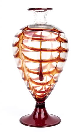 FRATELLI TOSO: Vaso Veronese con decoro fenicio rosso e goccioloni, Venezia 1930