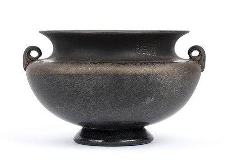 CENEDESE: Vaso a cratere nero, Venezia 1960