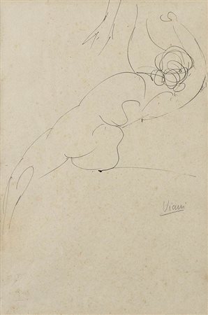 LORENZO VIANI (Viareggio, 1882 -  Lido di Ostia, 1936): Studio di nudo