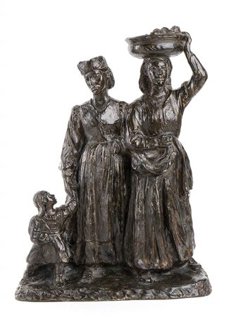 HELEN ZELEZNY-SCHOLZ (Chropyně, 1882 -  Roma, 1974): Famiglia con bambino