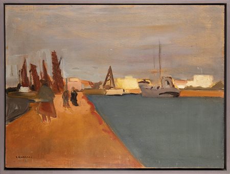 CARLO QUAGLIA (Terni, 1903 - Roma, 1970): Il molo, 1952