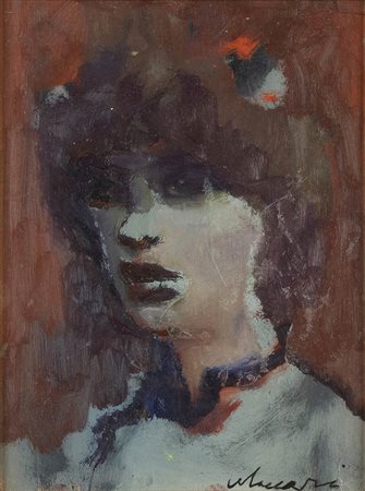MINO MACCARI (Siena, 1898 - Roma, 1989): Volto di ragazza 