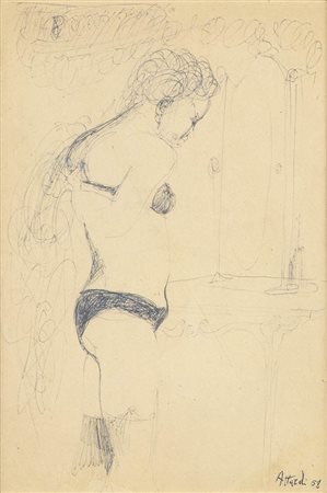 UGO ATTARDI (Sori, 1923 - Roma, 2006): Nudino, 1958