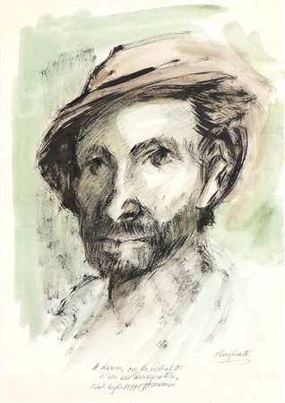 DOMENICO PURIFICATO (Fondi, 1915 - Roma, 1984): Volto di uomo, 1977