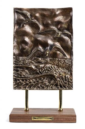 PERICLE FAZZINI (Grottammare, 1913 - Roma, 1987) : Mare con gabbiani