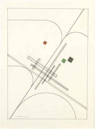 LUIGI VERONESI (Milano, 1908 - 1998): Senza titolo, 1974