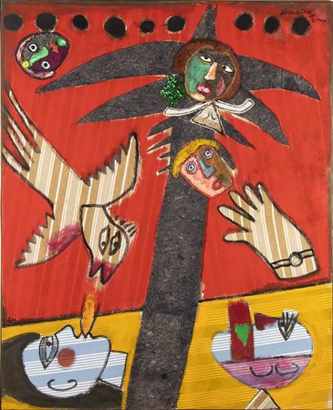 ENRICO BAJ (Milano, 1924 - Vergiate, 2003), GUILLAUME CORNEILLE (Liegi, 1922 - Auvers-sur-Oise, 2010): L’ heure de matelas, 2000