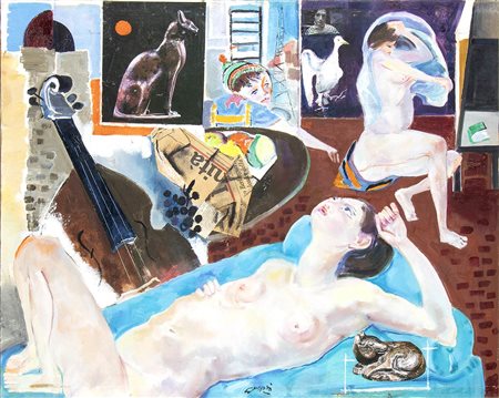 NINO GASPARRI (Bari, 1910 - 1989): Pensieri e immagini remoti, 1987