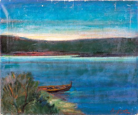 Domenico Purificato, Paesaggio con barca