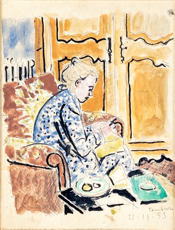 Orfeo Tamburi, Donna in poltrona, 1953