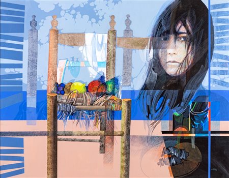 Giancarlo Isola, Mare con natura morta e ritratto di fanciulla