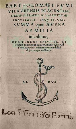BARTOLOMEO FUMO: Summa Armilla, Venezia, Aldus , 1555