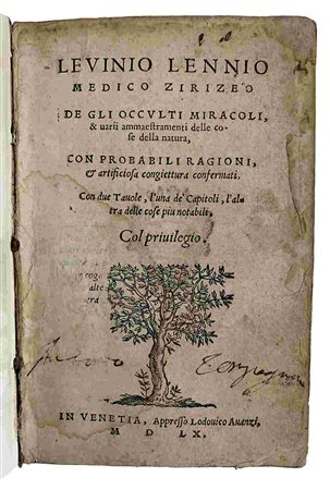 LEVINIO LEMNIO: De Gli Occulti Miracoli, Venezia, Ludovico Avanzi, 1560
