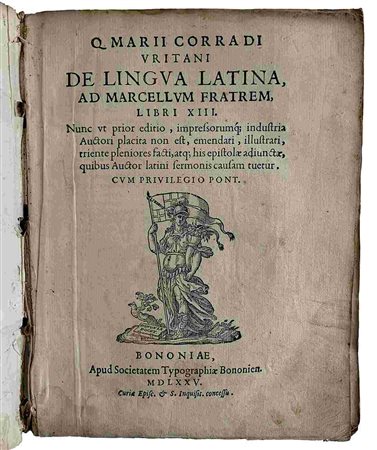 MARIUS CORRADUS: De Lingua Latina , Bologna, Apud Societatem Typographiae Bononien., 1575