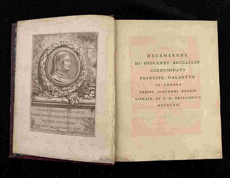 GIOVANNI BOCCACCIO: Decamerone In Londra, presso Giovanni Nourse 1762