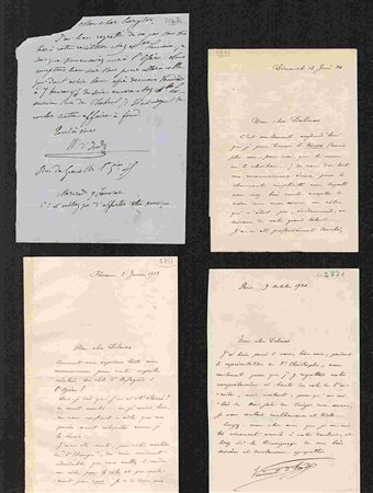 VINCENT D’INDY: Sei lettere autografe firmate, di cui tre Indirizzate al compositore parigino Marc Delmas, datate tra il 1913 e il 1924. Assieme a Charles Bordes e Alexandre Guilmant, nel 1894 fondó l