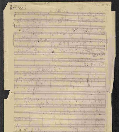 DARIUS MILHAUD: Pan et la Syrinx. Cantata per soprano, baritono, quartetto vocale e strumenti su testo di Pierre-Antoine- Augustin De Piis e Paul Claudel - Nocturne I. Abbozzo autografo completo redat
