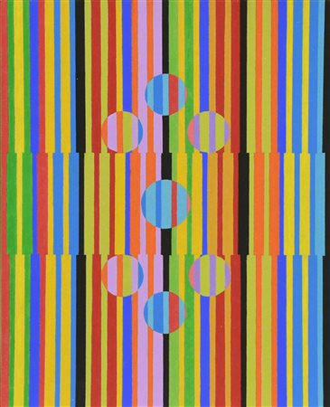 Francesco Fasano 7 PRESENZE acrilico su cartoncino, cm 40x32 sul retro:...