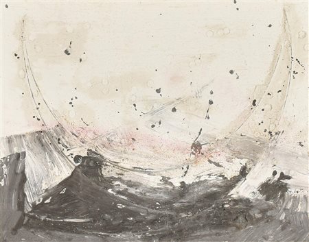 C. Botto EVOLUZIONE tecnica mista e applicazioni su tela, cm 39x48 firma e...