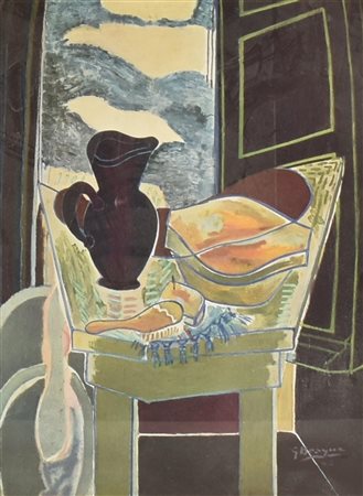 Georges Braque NATURA MORTA CON BROCCA stampa su carta (d'apres), cm 37x29
