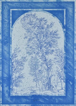 Fernando De Filippi SENZA TITOLO (BLU) litografia su carta, cm 68x47,5; es....