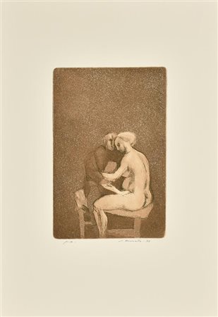 Epifanio Pozzato CONFESSIONE acquaforte/acquatinta su carta, battuta cm...