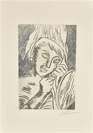 Mario Carletti BALLERINA acquaforte su carta, battuta cm 31x21, su foglio cm...