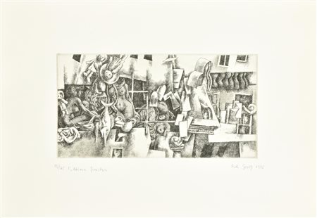 Rudi Gorog L'ULTIMA FINESTRA incisione su carta Fabriano, battuta cm...