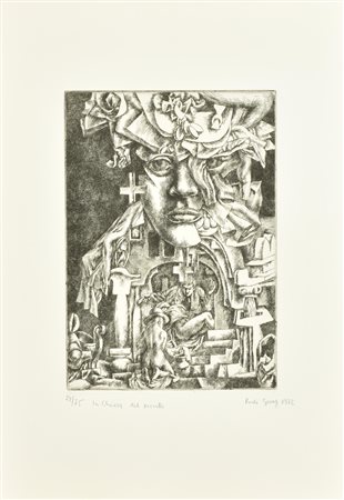 Rudi Gorog LA CHIESA DEL PECCATO incisione su carta Fabriano, battuta cm...