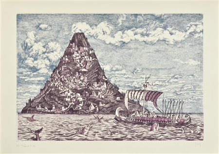 Rudi Gorog INFERNO C.26 incisione su carta Fabriano, battuta cm 39,5x59, su...