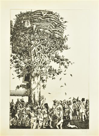 Rudi Gorog PURGATORIO C.24 incisione su carta Fabriano, battuta cm 60x39, su...