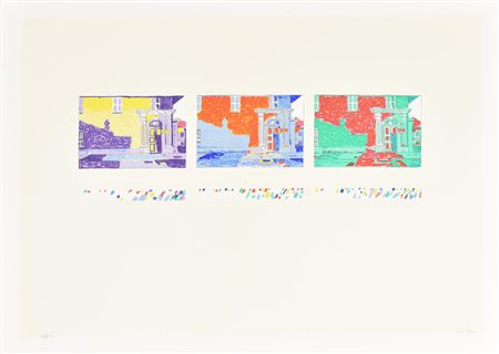 Giorgio Cortassa FACCIATA serigrafia su carta, cm 50x70; es. 108/150 firma