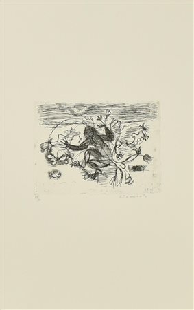 Eugenio Tomiolo MAGA DELLE ALGHE acquaforte acquatinta su carta, battuta cm...