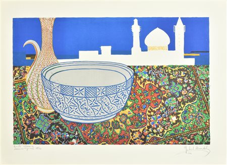 Gabriel Mandel CIVILTA' ISLAMICA incisione su carta, battuta cm 38x60, su...