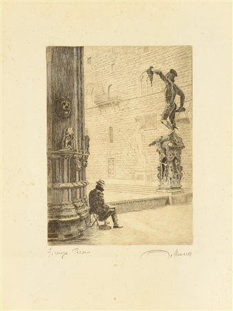 Ignoto FIRENZE - PERSEO incisione su carta, battuta cm 25x18, su foglio...